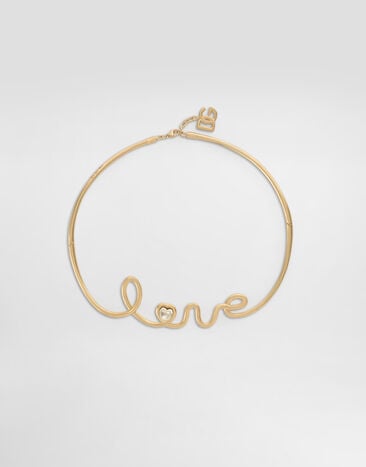 Dolce & Gabbana Semi-rigid necklace with “love” lettering Dolce & Gabbana Semi-rigid necklace with “love” lettering Gold WNP2L3W1111