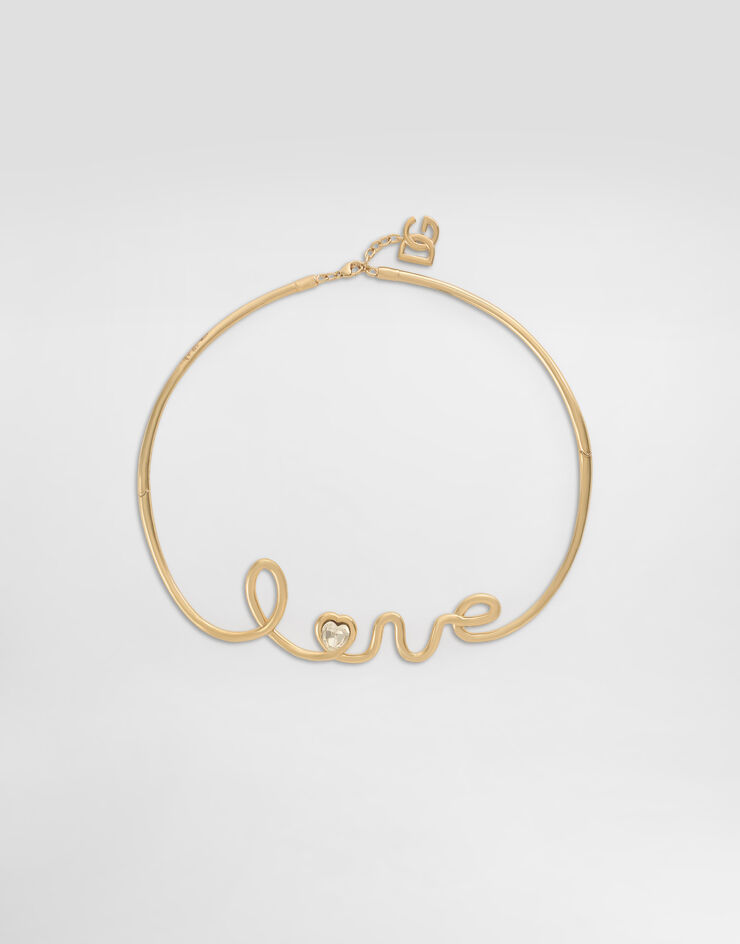 Dolce & Gabbana Semi-rigid necklace with “love” lettering Dolce & Gabbana Semi-rigid necklace with “love” lettering Gold WNP2L3W1111
