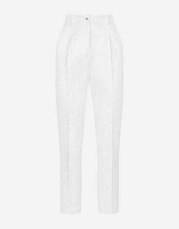 Dolce & Gabbana Brocade cigarette pants White FTAM2TFJTBV