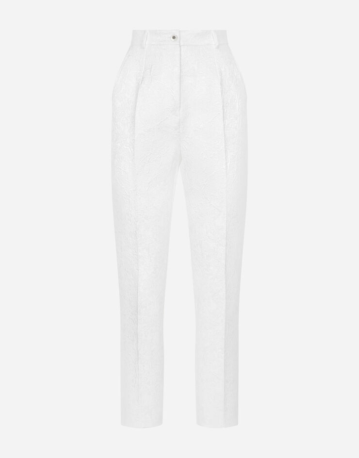 Dolce & Gabbana Pantaloni a sigaretta in broccato Bianco FTAM2TFJTBV