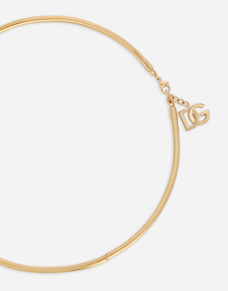 Dolce & Gabbana Halbsteife Halskette mit Schriftzug „love“ Gold WNP2L3W1111