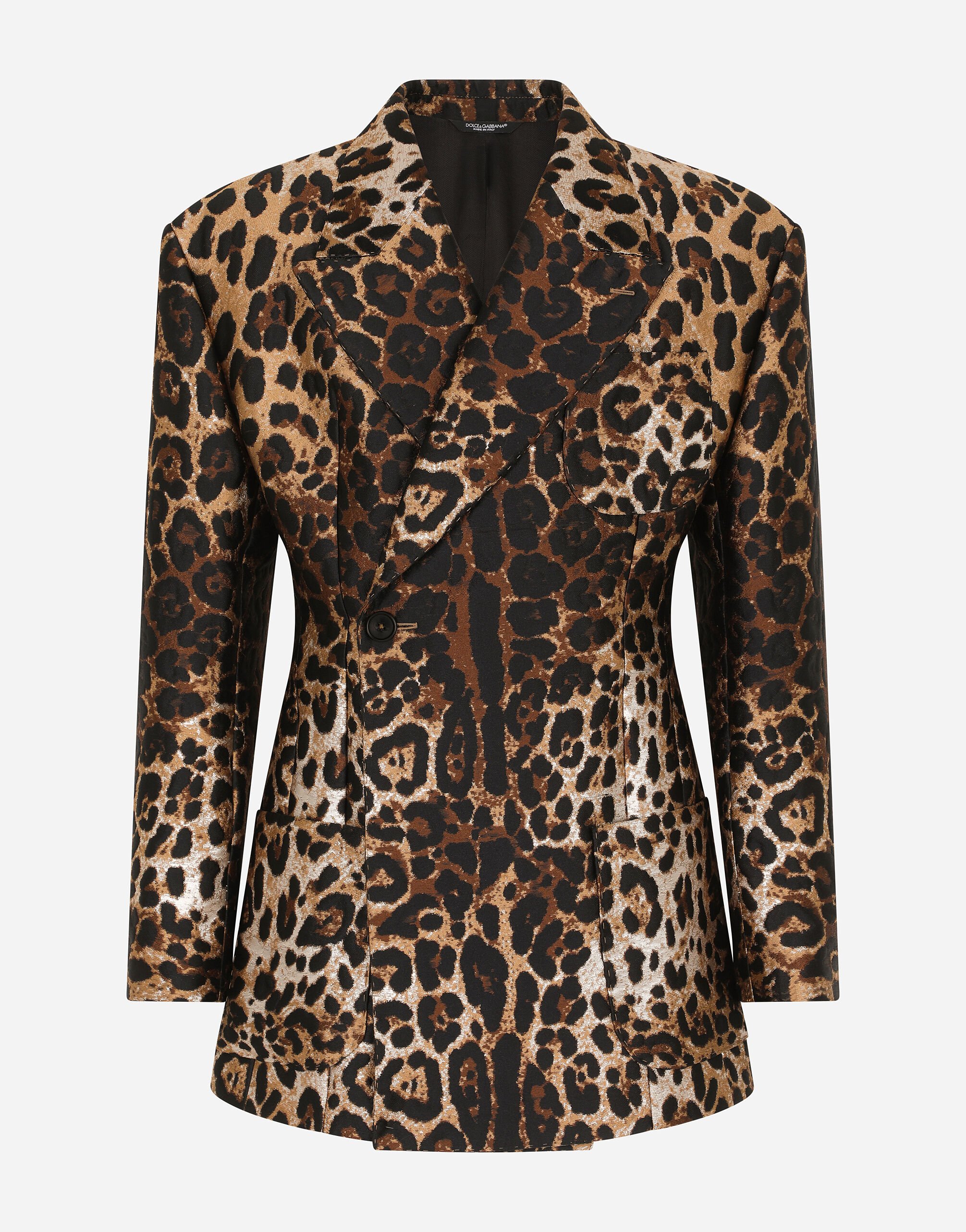 Dolce & Gabbana Leopard-design jacquard jacket Multicolor GKSGMTFJSCN