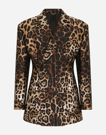Dolce & Gabbana Chaqueta de jacquard de leopardo Estampado Animalier G2QR2THJMIE