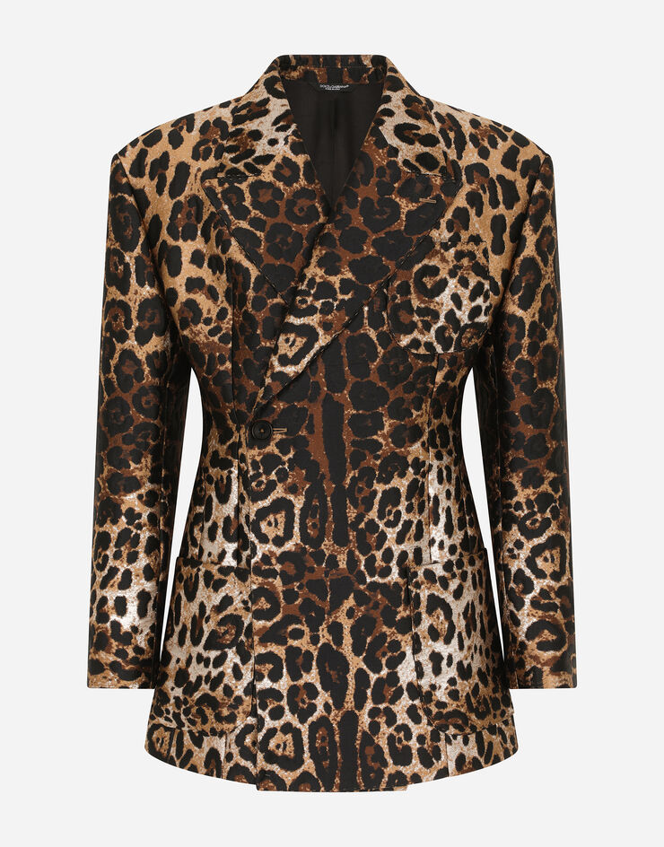 Dolce & Gabbana Leopard-design jacquard jacket Animal Print G2QR2THJMIE