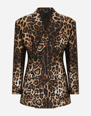 Dolce & Gabbana Leopard-design jacquard jacket Multicolor G708RTFUTAT