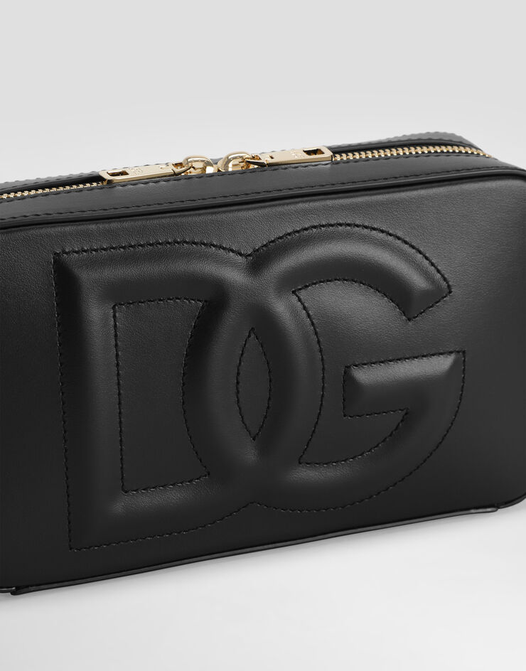 Dolce & Gabbana DG Logo Bag camera bag  piccola in pelle di vitello Nero BB7289AW576