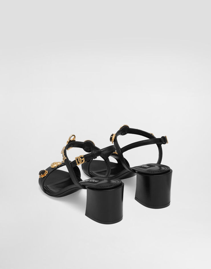 Dolce & Gabbana Sandals with embroidery and stones Black CR1904AO033