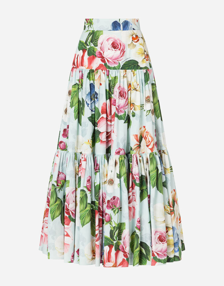 Dolce & Gabbana FLORAL-PRINT POPLIN MIDI SKIRT FLORAL PRINT F4A8QTHS5GB