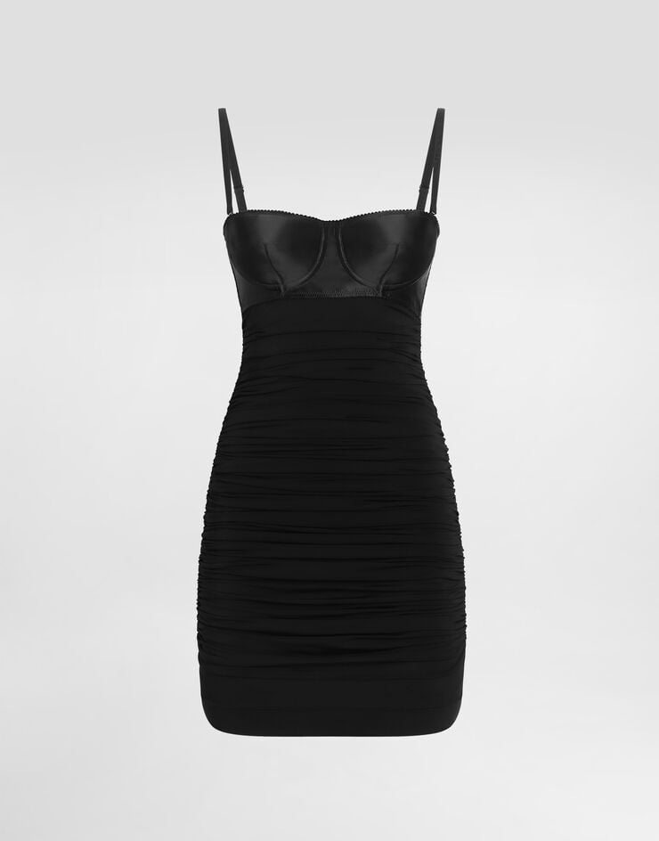 Dolce & Gabbana Short organzine corset dress with draping Dolce & Gabbana Short organzine corset dress with draping Black F6JSVTFUIAU