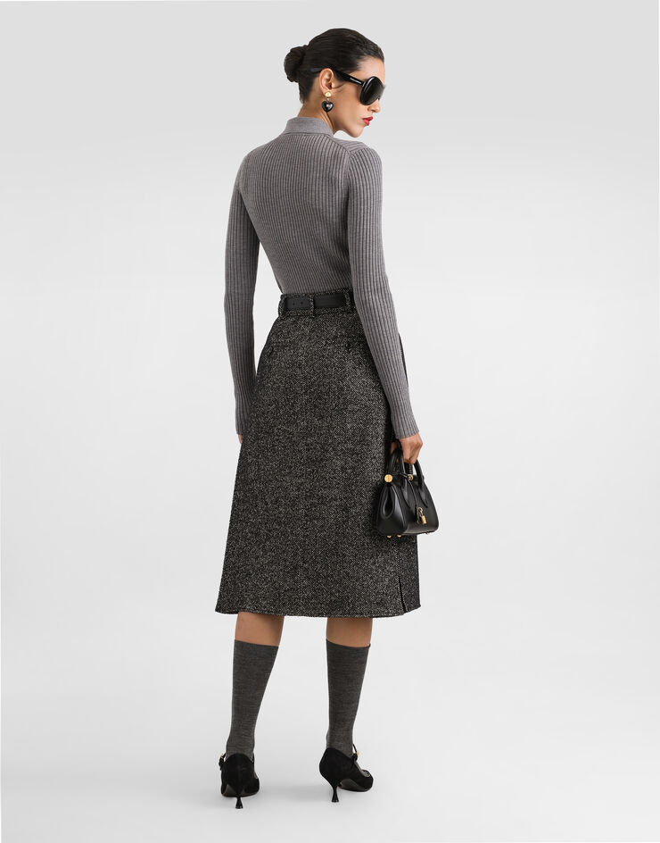 Dolce & Gabbana Ribbed wool pullover Grey FXZ39TJDVDC