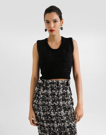 Dolce & Gabbana Wool blend tank top Black FXT68TJFMZX
