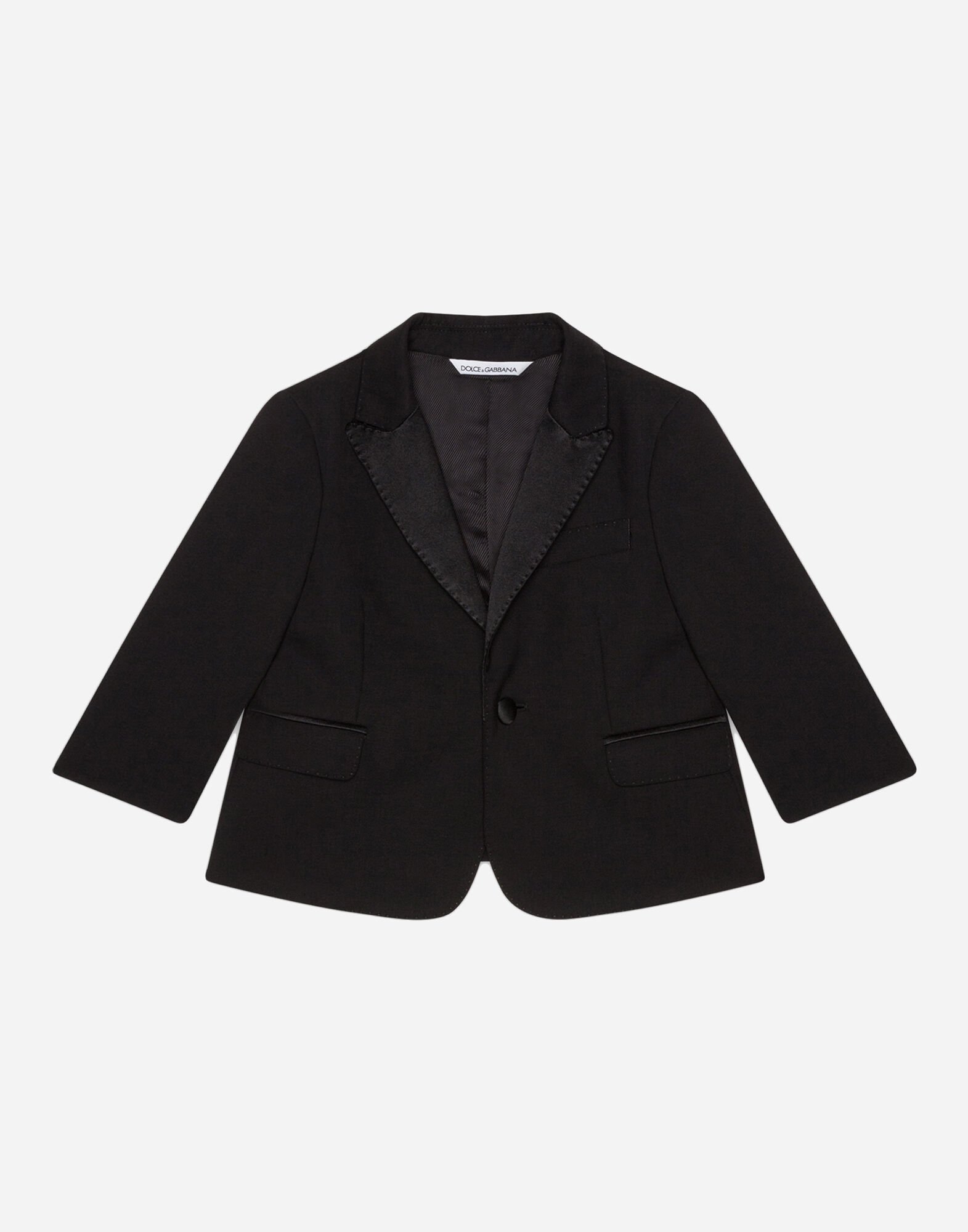 Dolce & Gabbana Single-breasted tuxedo suit in stretch wool Black L11U49FUBBG