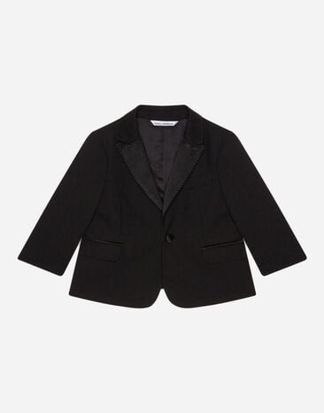 Dolce & Gabbana Single-breasted tuxedo suit in stretch wool Black L11U49FUBBG