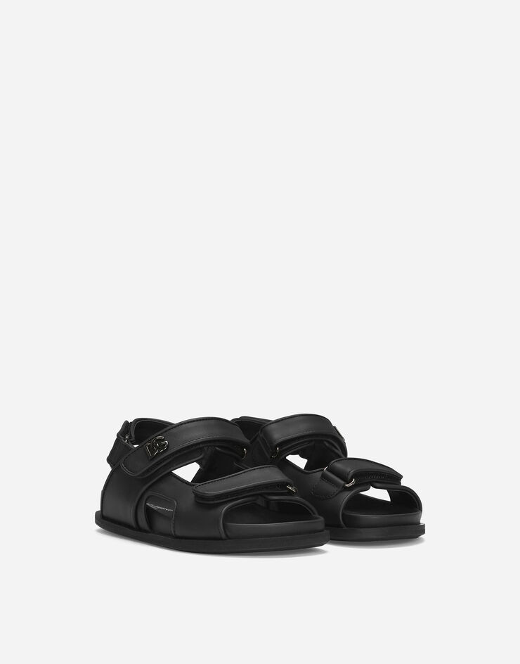 Dolce & Gabbana Сандалии из телячьей кожи с металлическим логотипом DG черный DA5098A1293