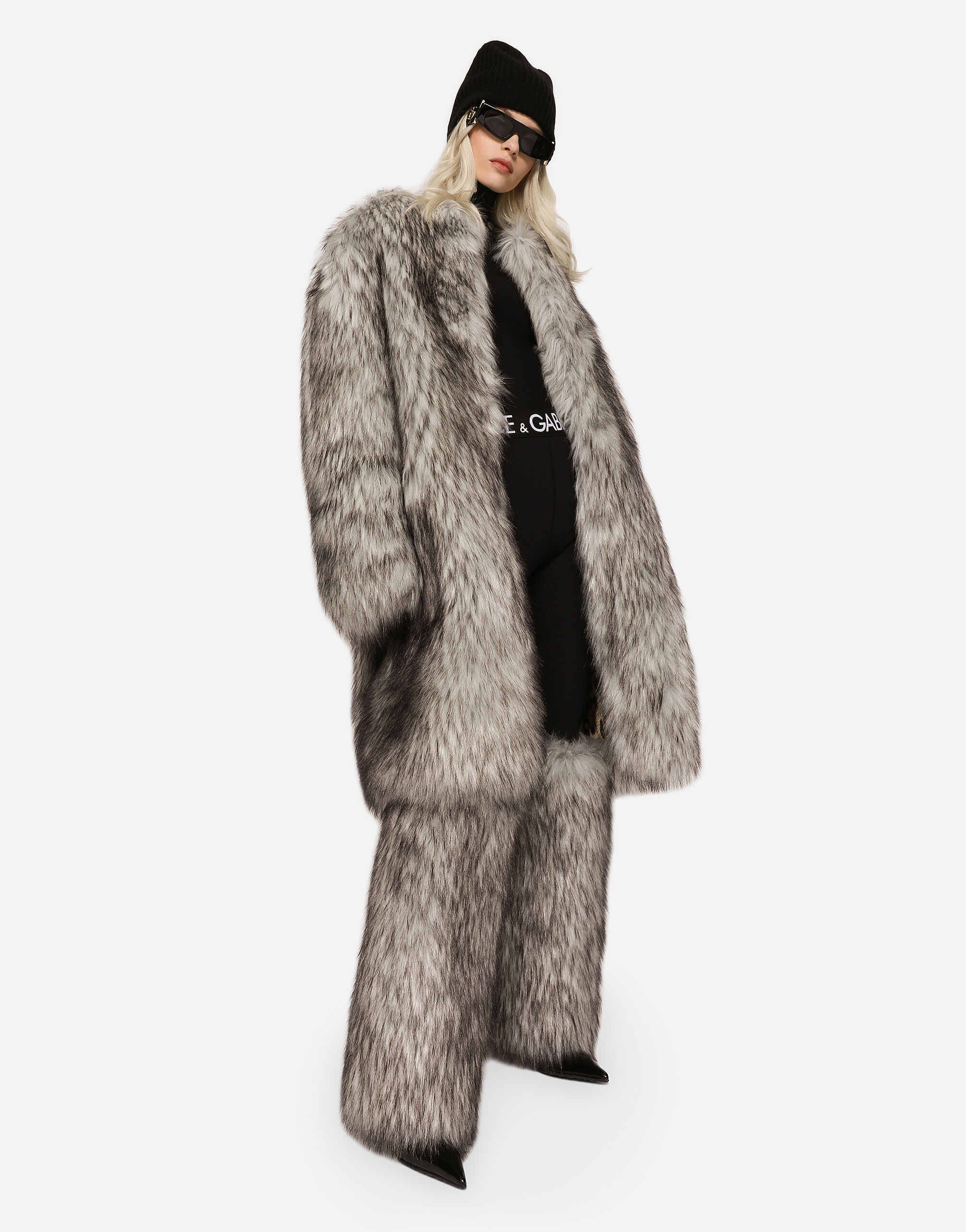 ★フォックスファー★ DOLCE&GABBANA モッズコート コーデュロイ 茶 Wolf-effect faux fur coat in Multicolor for Women | Dolce&Gabbana® US