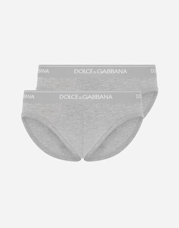 Dolce & Gabbana Pack de dos slips medio de algodón elástico Imprima G031TTHI1SV