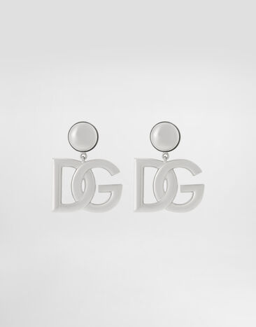 Dolce & Gabbana KIM DOLCE&GABBANA Clip-on earrings with DG logo Silver WEN6P2W1111