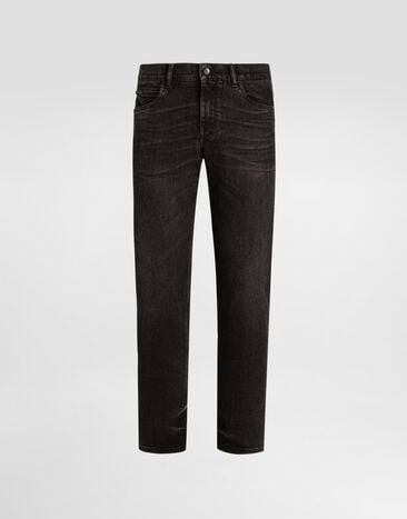 Dolce & Gabbana Denim trousers with DG patch Multicolor GYJCCZG8OV9