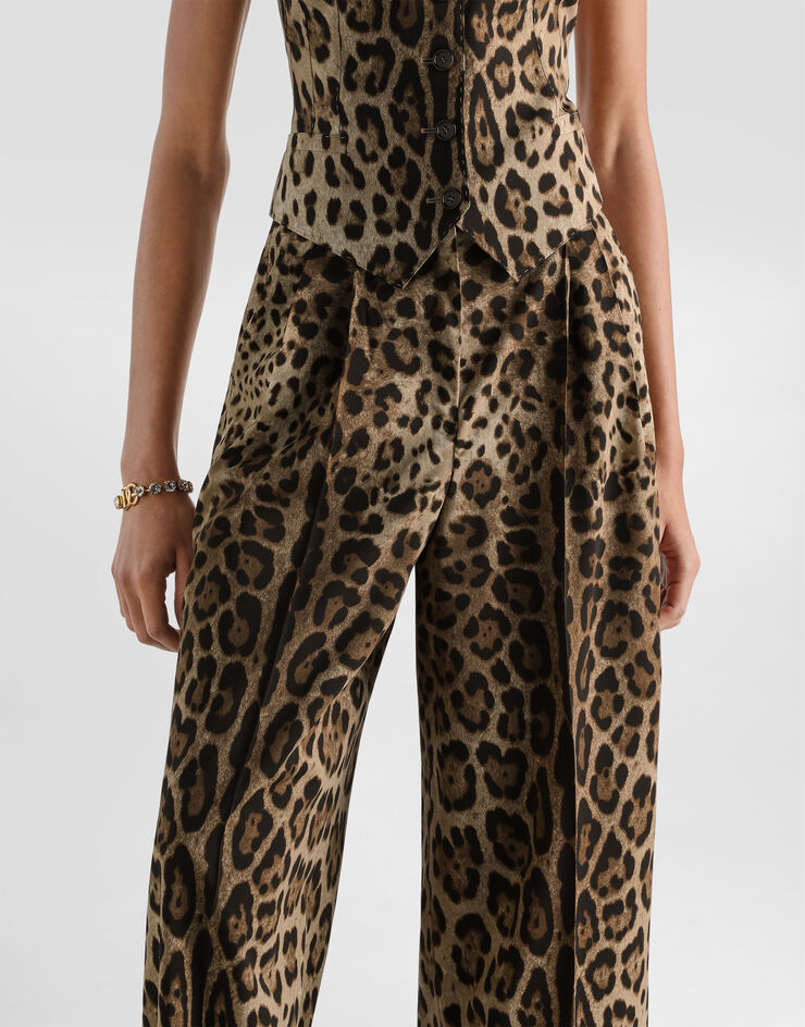 Dolce & Gabbana Leo-print wool trousers Dolce & Gabbana Leo-print wool trousers Print FTBMPTFSBAV