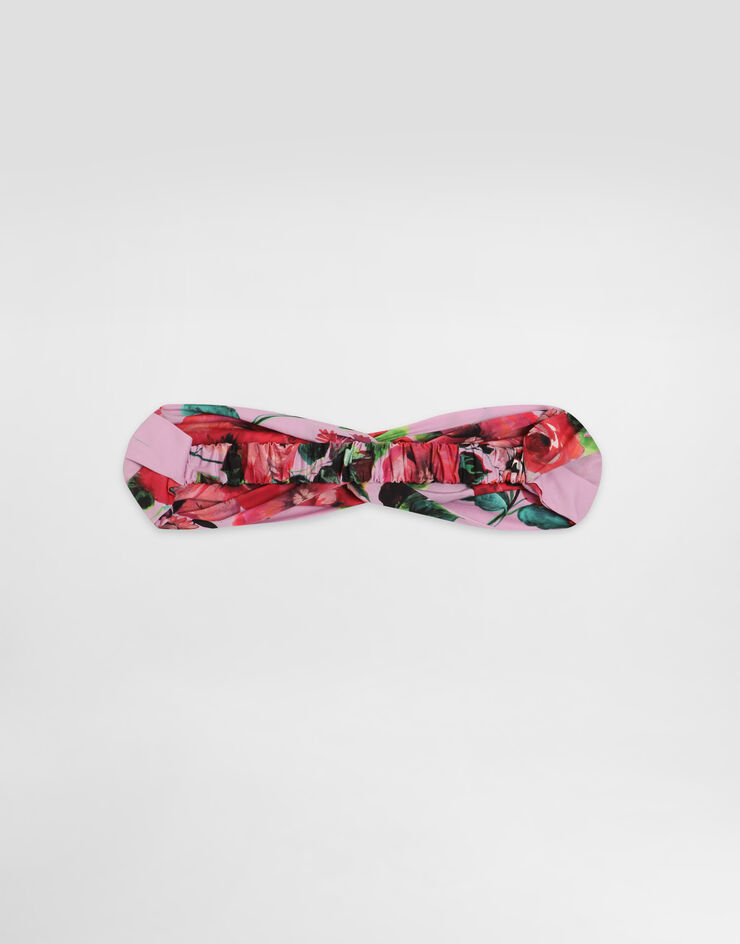 Dolce & Gabbana Fascia per capelli in popeline con stampa Multicolore LB5H09FI5LN