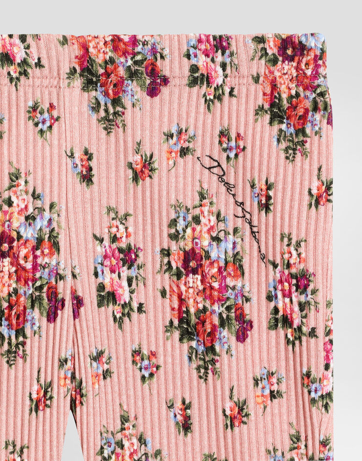 Dolce & Gabbana Floral-print ribbed trousers Multicolor L2JPG7HS7MK