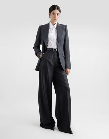Dolce & Gabbana Cotton poplin shirt with lace inlay White F5T32TFUEAJ