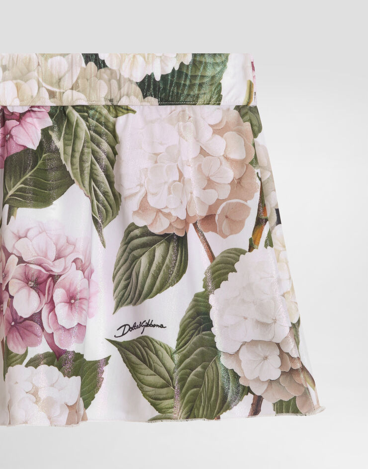 Dolce & Gabbana Hydrangea-print short skirt Multicolor L5J866ON0CB