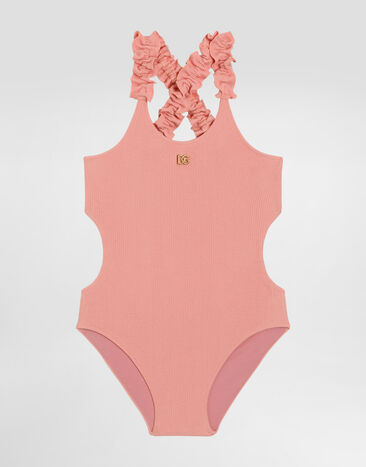 Dolce & Gabbana Lurex one-piece swimsuit Pink L5J871ON0CA
