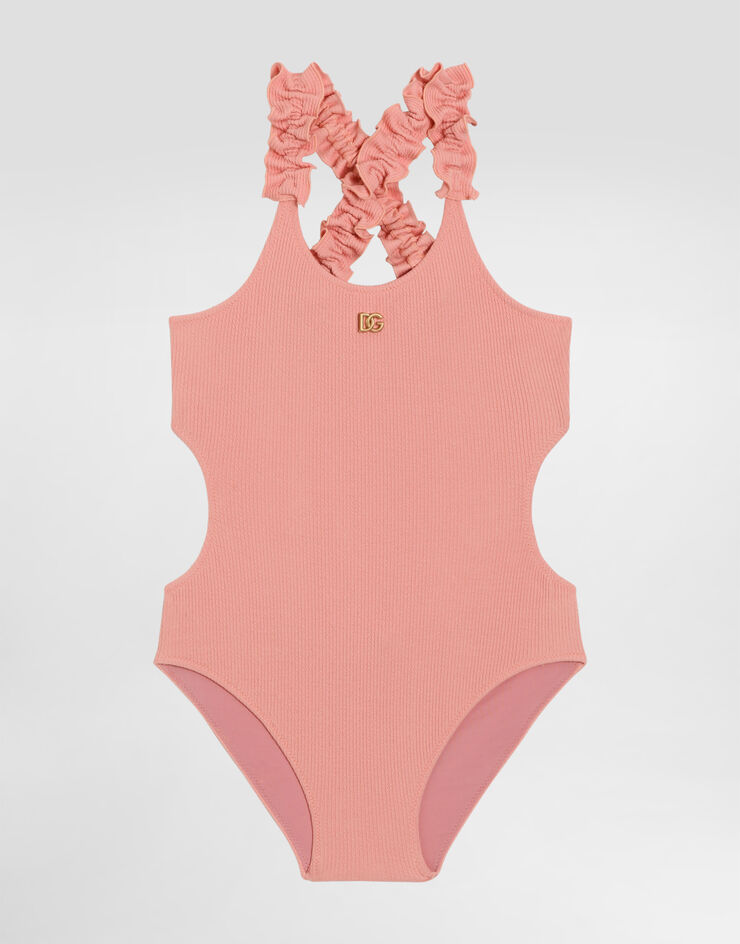 Dolce & Gabbana Lurex one-piece swimsuit Pink L5J871ON0CA