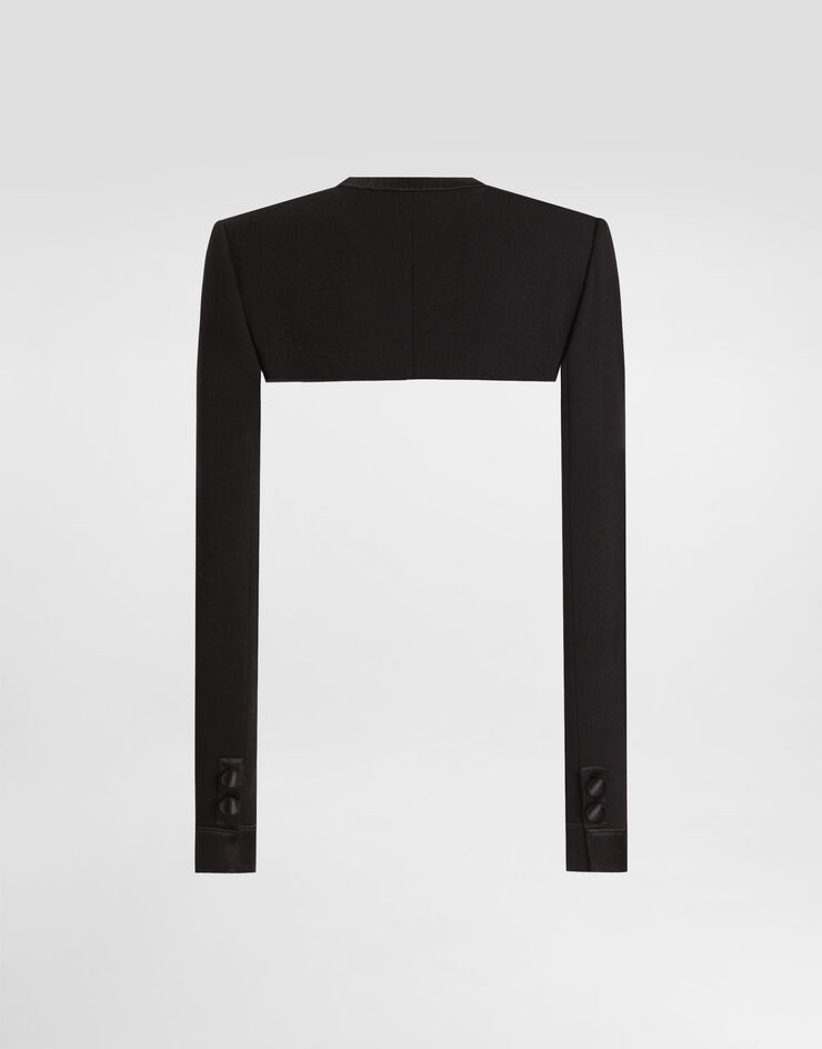 Dolce & Gabbana Cubrehombros de crepé de lana Negro F27FITFUBD2