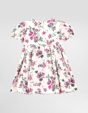 Dolce & Gabbana Violets-print poplin dress Print L23DP2HS5TX