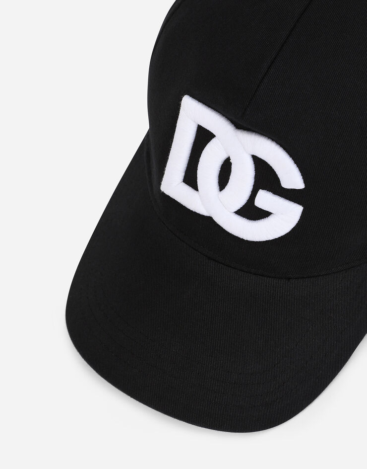 Dolce & Gabbana Cotton baseball cap with DG embroidery Black GH706ZFU6XP