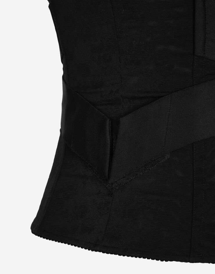 Dolce&Gabbana Corset-style belt with branded stretch crossover bands Black FB372AGDBVQ