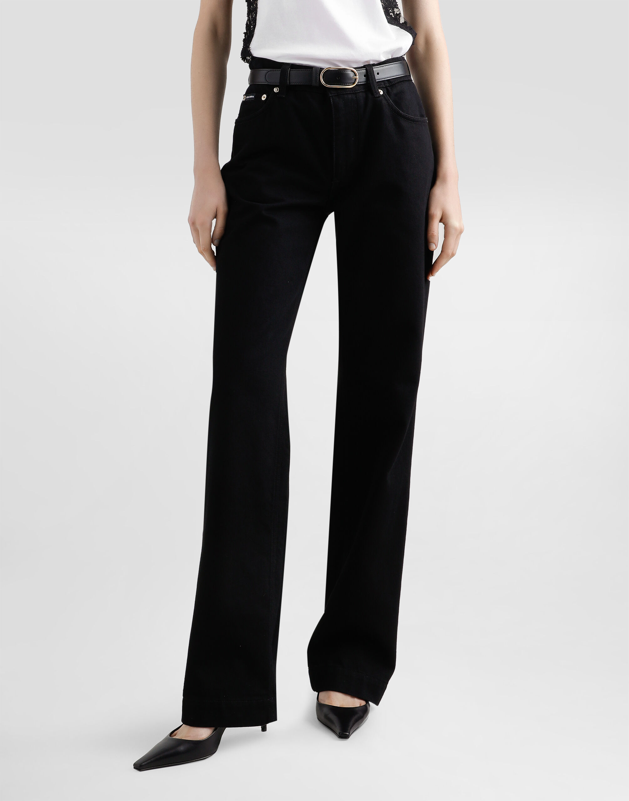 DOLCE & GABBANA Woman Jeans Black FTC67DG8MS6 S9001 Loose