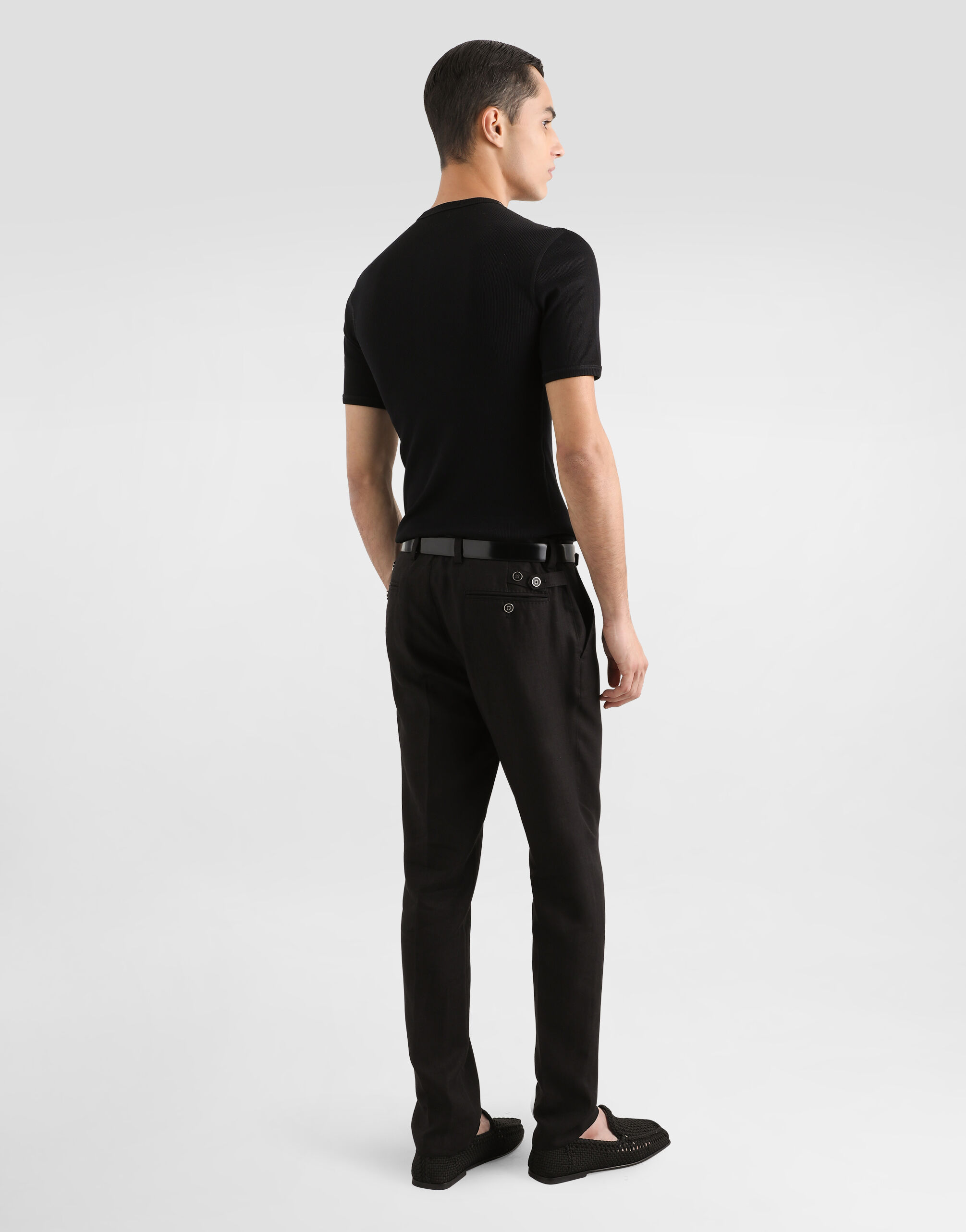 Linen pants in Black for Men | Dolce&Gabbana® US