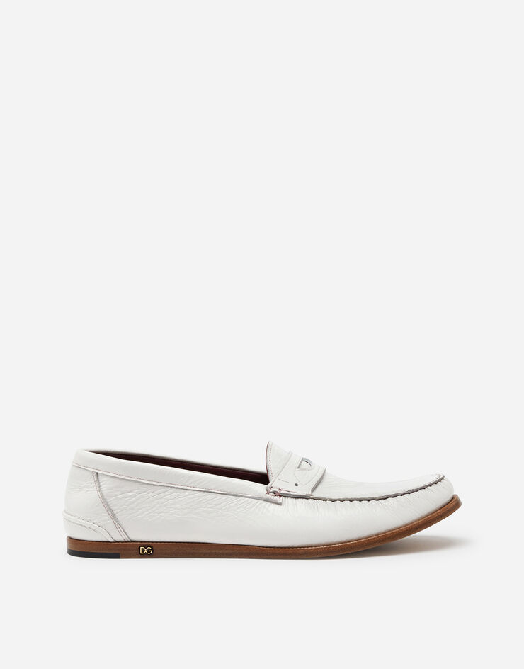 Dolce & Gabbana Mocassins in naplak buckskin BIANCO A30122A8L40