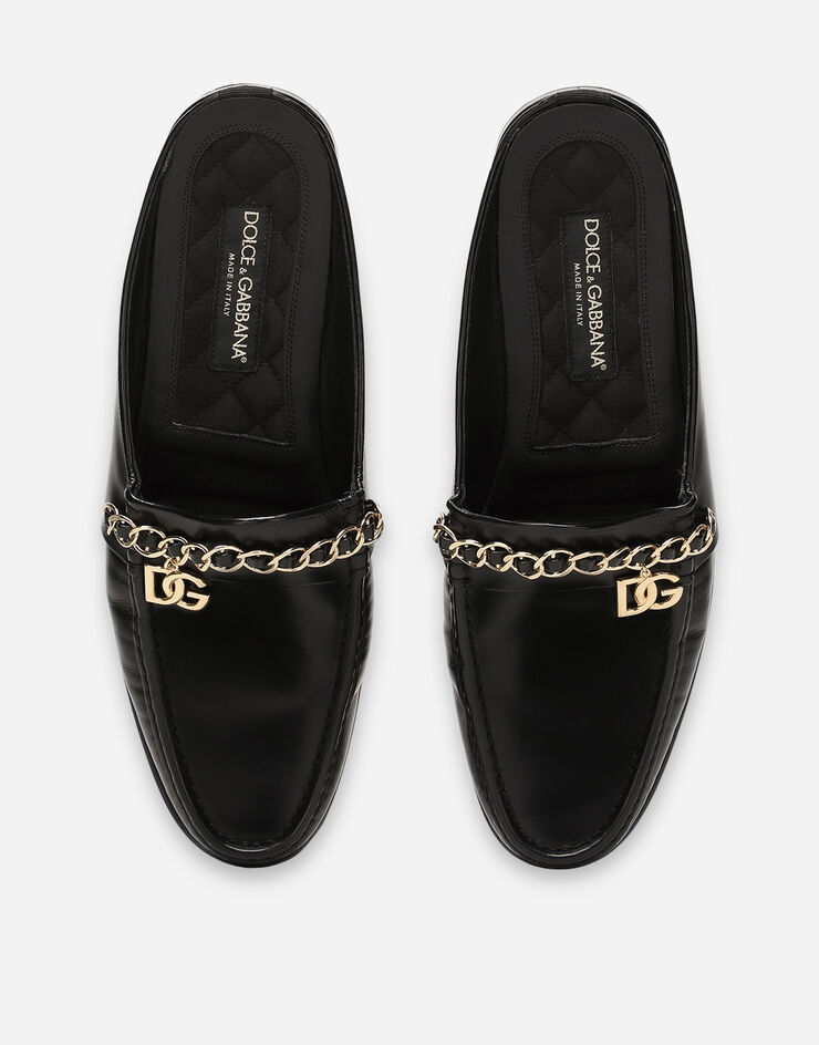 Dolce & Gabbana Slippers Visconti en cuir de veau nappa Noir A80274AY925
