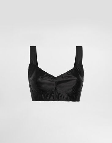 Dolce & Gabbana Satin corsetry bra Black F7Y28TG9826