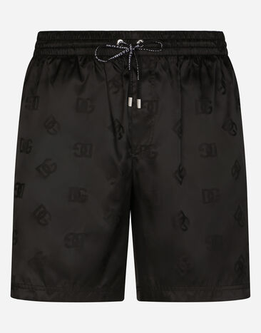 Dolce & Gabbana Bañador bóxer medio en jacquard con DG Monogram Negro M4A13TFJSCE
