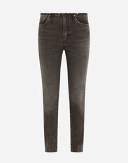 Dolce & Gabbana Cotton jeans with raw-cut waistband Black FTB7NTGDP69