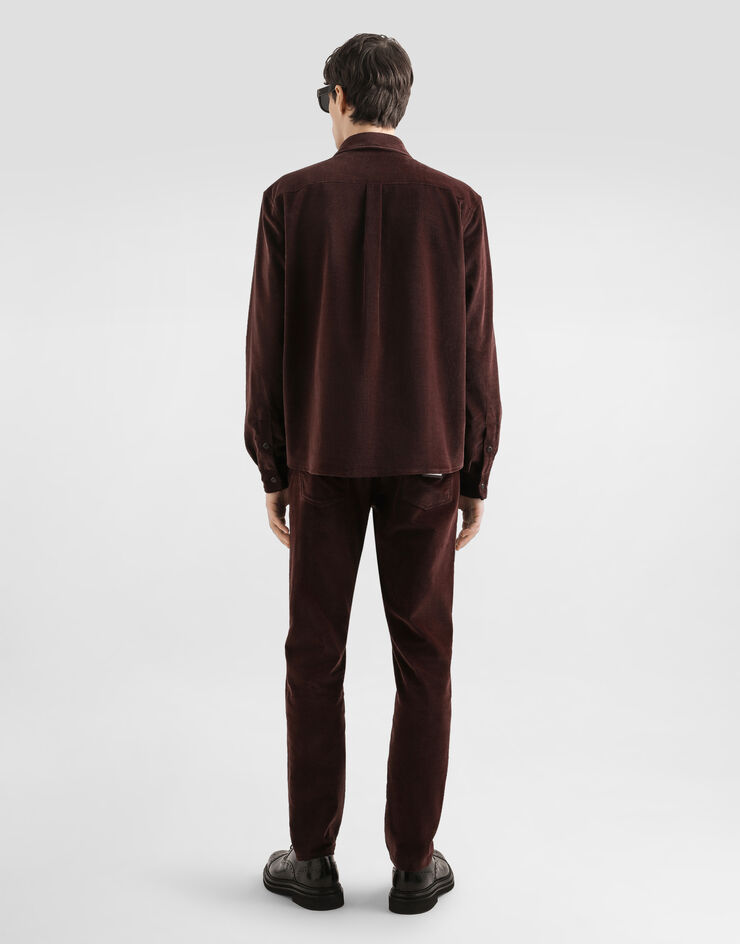 Dolce & Gabbana Fine-wale corduroy shirt Brown G5MA1TGJ589