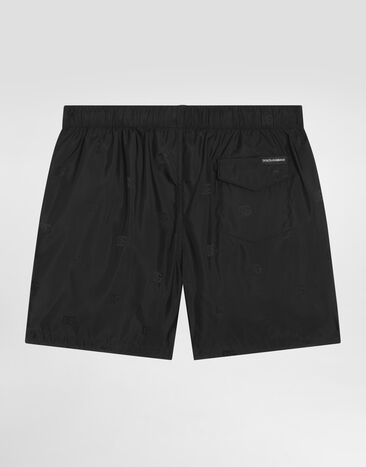 Dolce & Gabbana Medium nylon jacquard swim shorts Black L4J818ON0CR