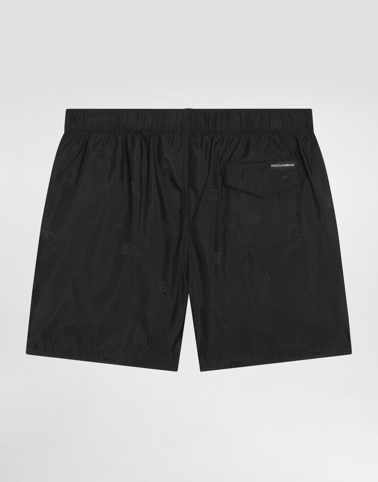 Dolce & Gabbana Medium nylon jacquard swim shorts Black L4J818ON0CR
