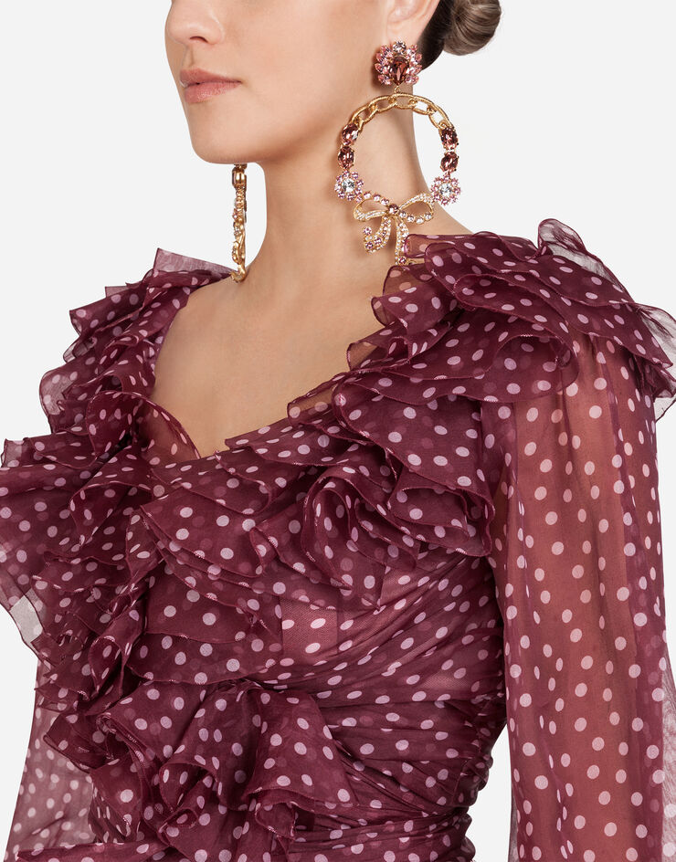 Dolce & Gabbana SMALL POLKA-DOT PRINT ORGANZA BLOUSE ROSE F74D7TIS1BX