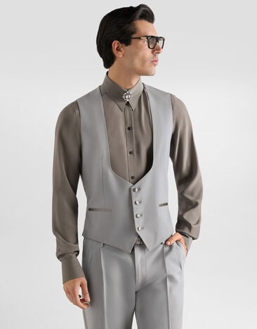 Dolce & Gabbana Micro-rib tuxedo vest Dolce & Gabbana Micro-rib tuxedo vest G712UTFUBG3