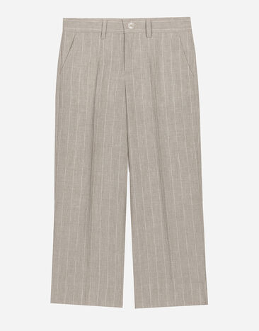 Dolce & Gabbana Classic pinstripe linen pants Beige L43Q54G7NWW