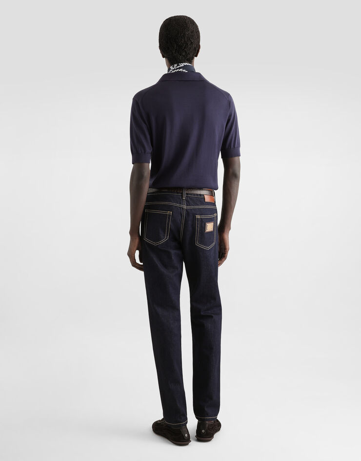 Dolce & Gabbana Silk knit polo shirt  GXZBUZJBSPK
