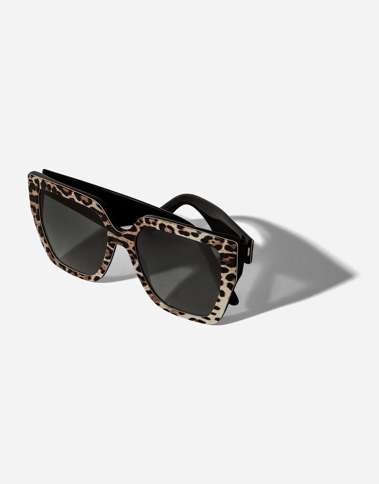 Dolce & Gabbana DG Crossed Sunglasses Leo brown on black VG4438VP387