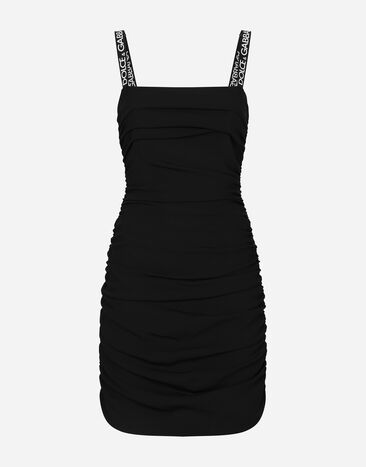 Dolce & Gabbana ショートドレープドレス キャディ ブラック F6AFETFUIAH