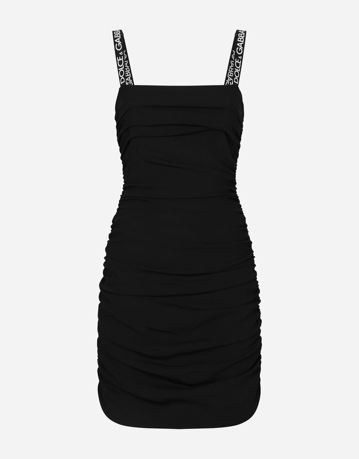 Dolce & Gabbana Vestido corto drapeado de cady Negro F6AFETFUIAH